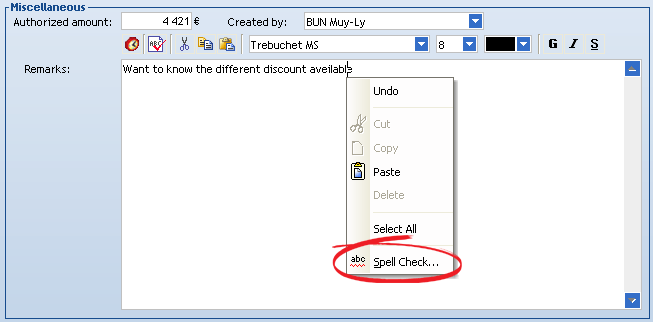 Spell check with Word