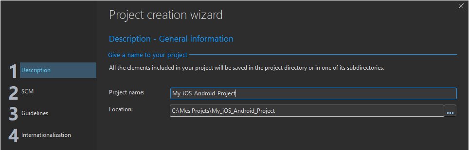 Project creation wizard
