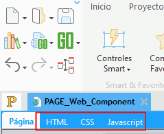 Pestañas específicas de los códigos HTML - CSS - JS