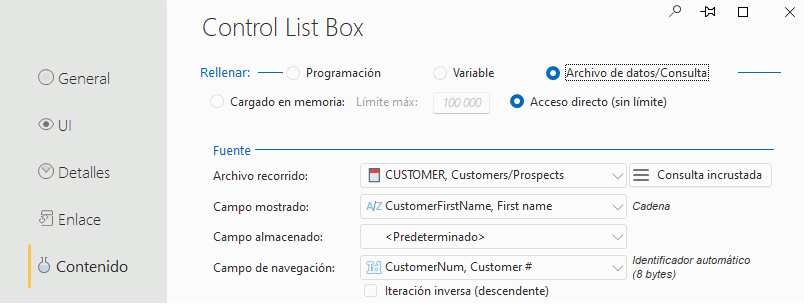 Description of data-related List Box control