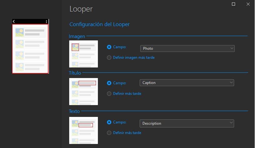 Configuración del Looper