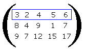 Valores de fila 1 de la matriz