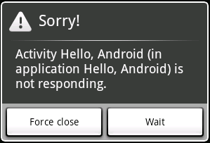 Android: La aplicación no responde