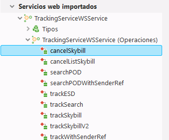 Web service in the 'Project explorer' pane
