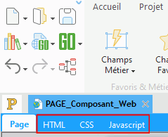 Onglets spécifiques aux codes HTML - CSS - JS